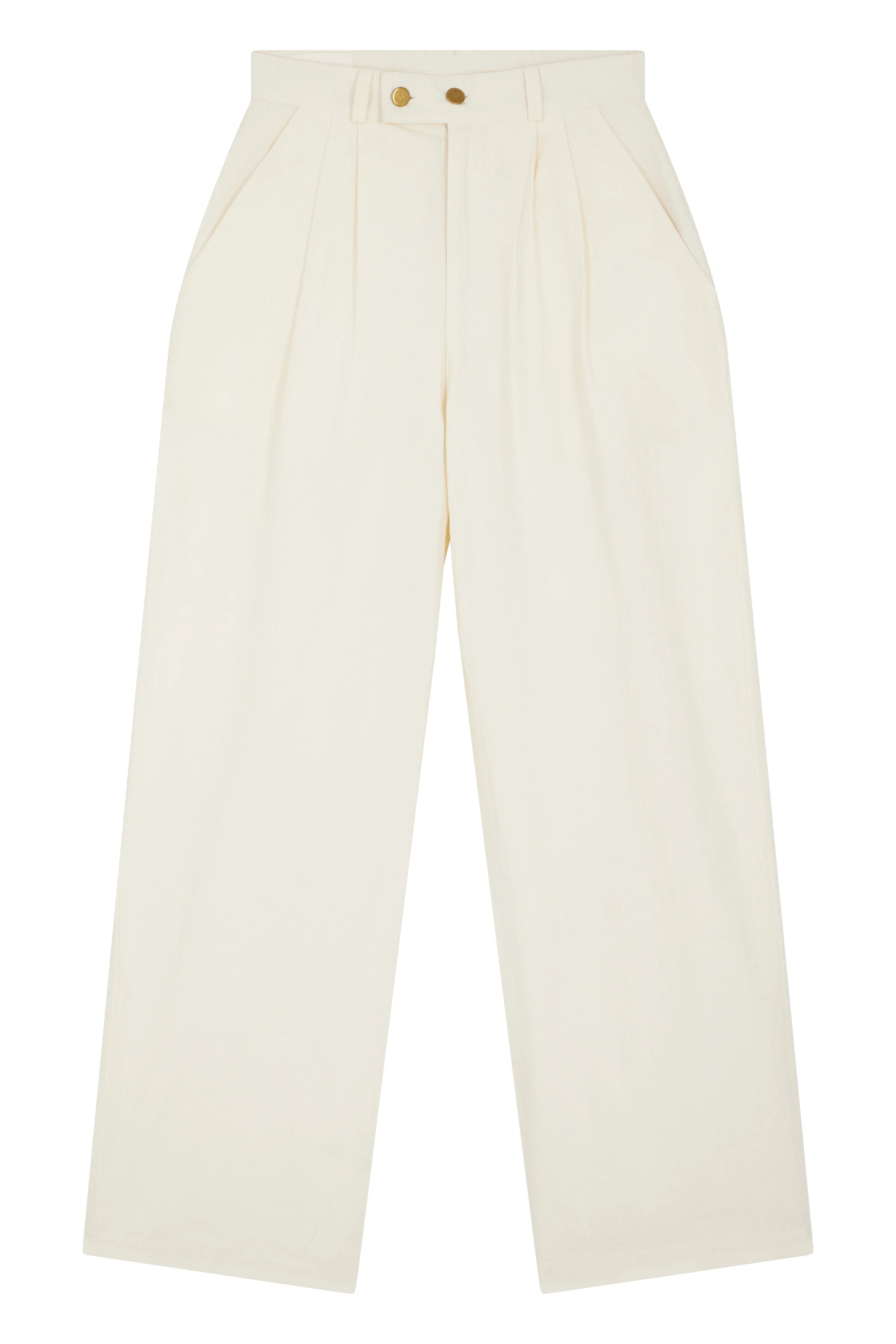LEON & HARPER Perli TC191 PLN OFF White: white trousers for women