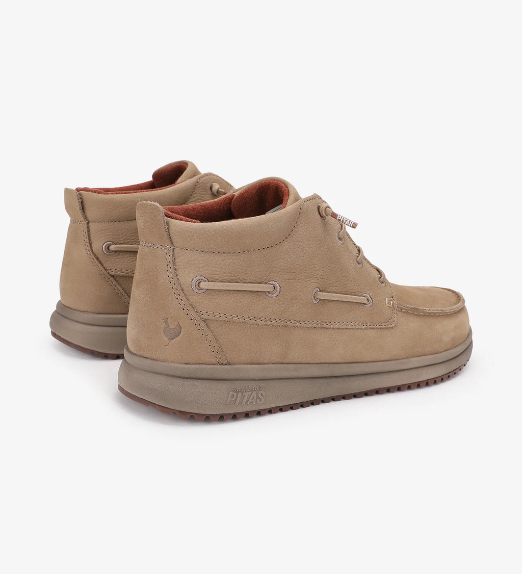 PITAS Timor Leather Beige: beige enkellaarsjes voor heren
