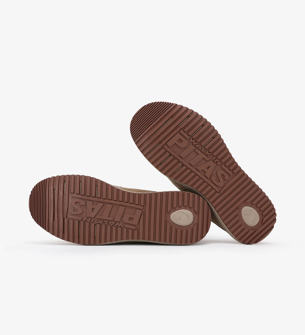 PITAS Timor Leather Beige: beige enkellaarsjes voor heren