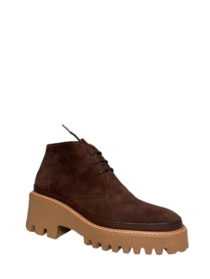 PONS QUINTANA Carmen Toffee Express: chocolate ankle boots for women