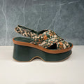 PONS QUINTANA Plataforma Lille VCX: green sandals for women