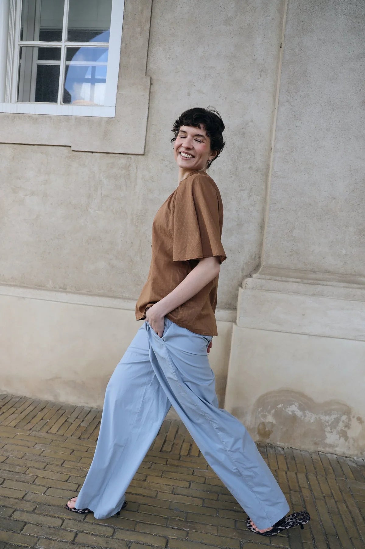 PROJECT AJ117 PJ Pants DK14-261 / 619 Pearl BLUE: blue trousers for women