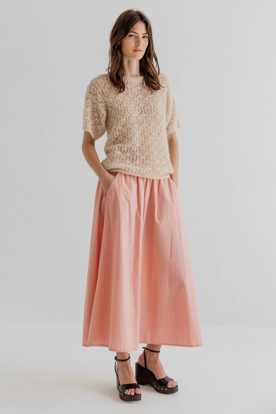 PROJECT AJ117 Hailey DK14-261 / 320 OLD ROSE: pink skirt for women