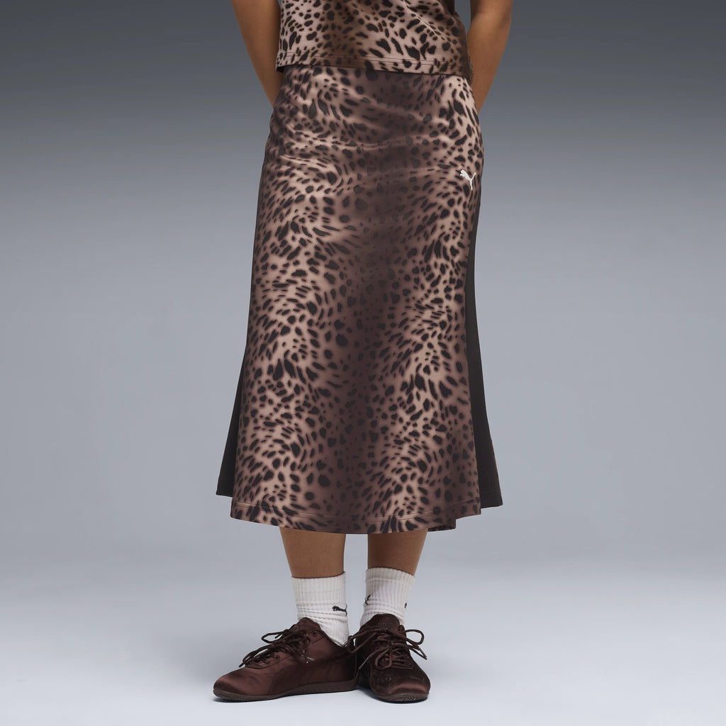 PUMA T7 LEO LUXE Aopmidi Skirt: animal print faldilla per a dona