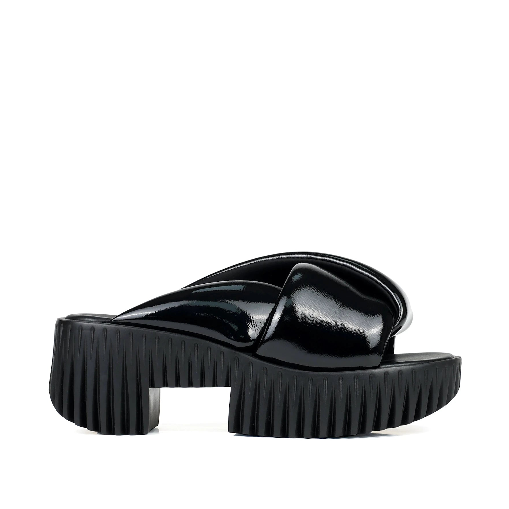 4CCCCEES PLIA ANDA Shadow: black sandals for women
