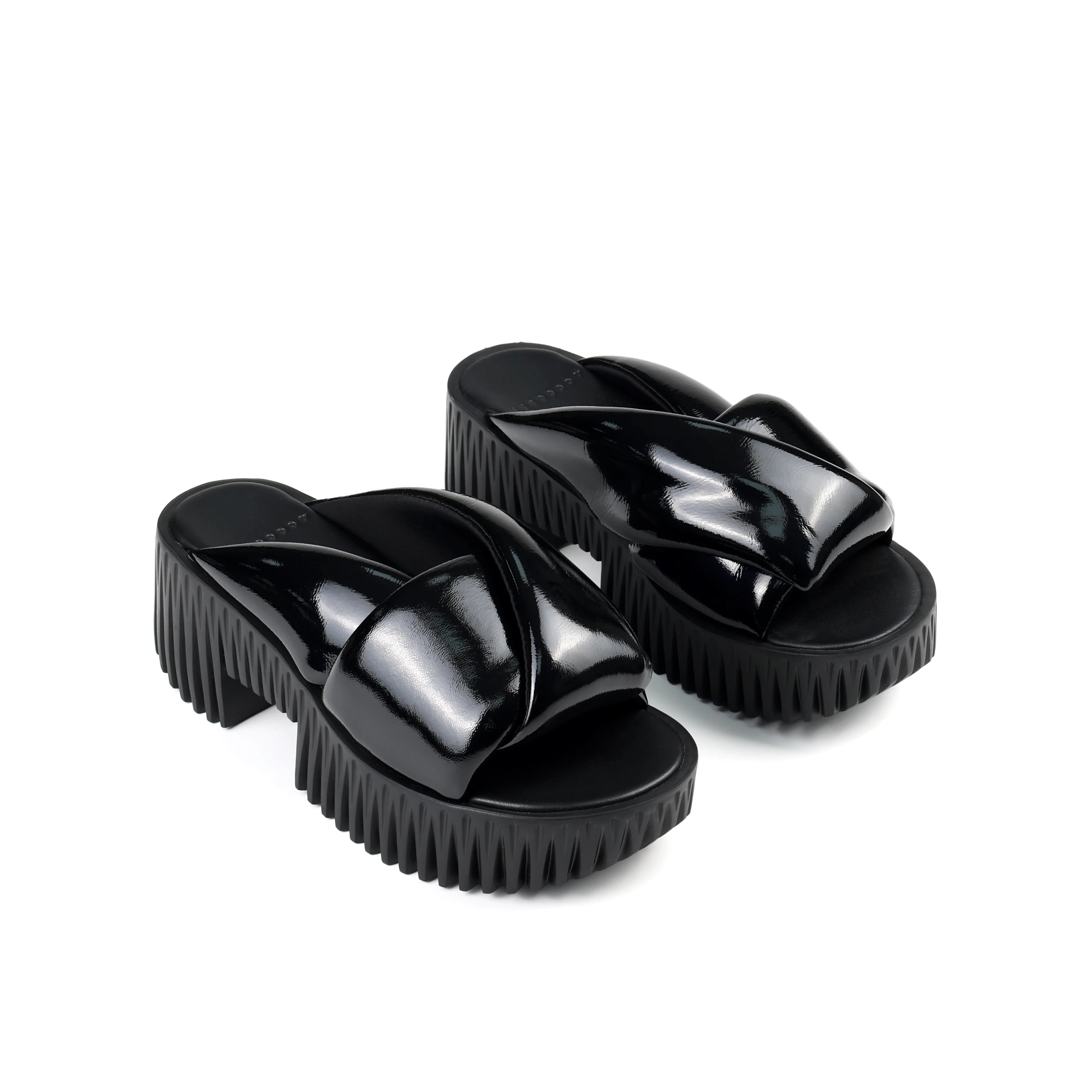 4CCCCEES PLIA ANDA Shadow: black sandals for women