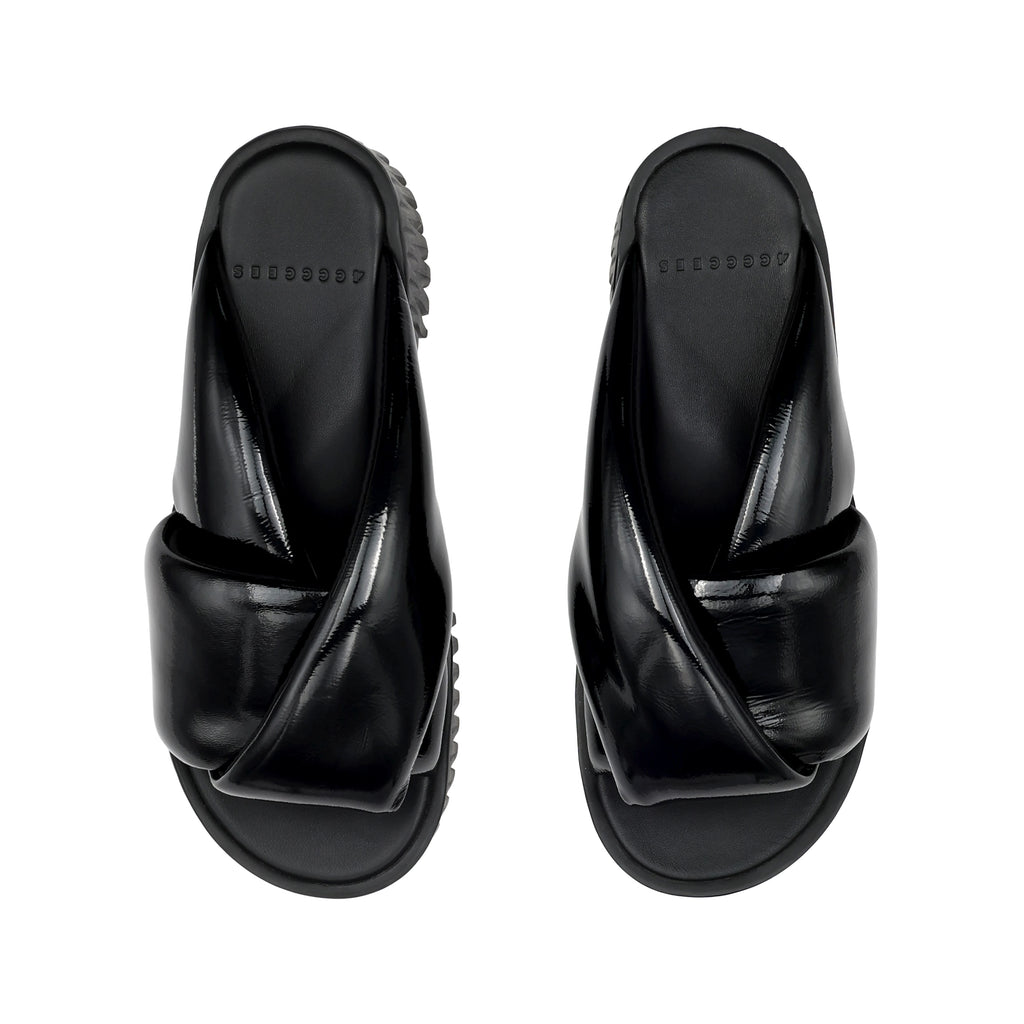 4CCCCEES PLIA ANDA Shadow: zwart sandalen voor dames