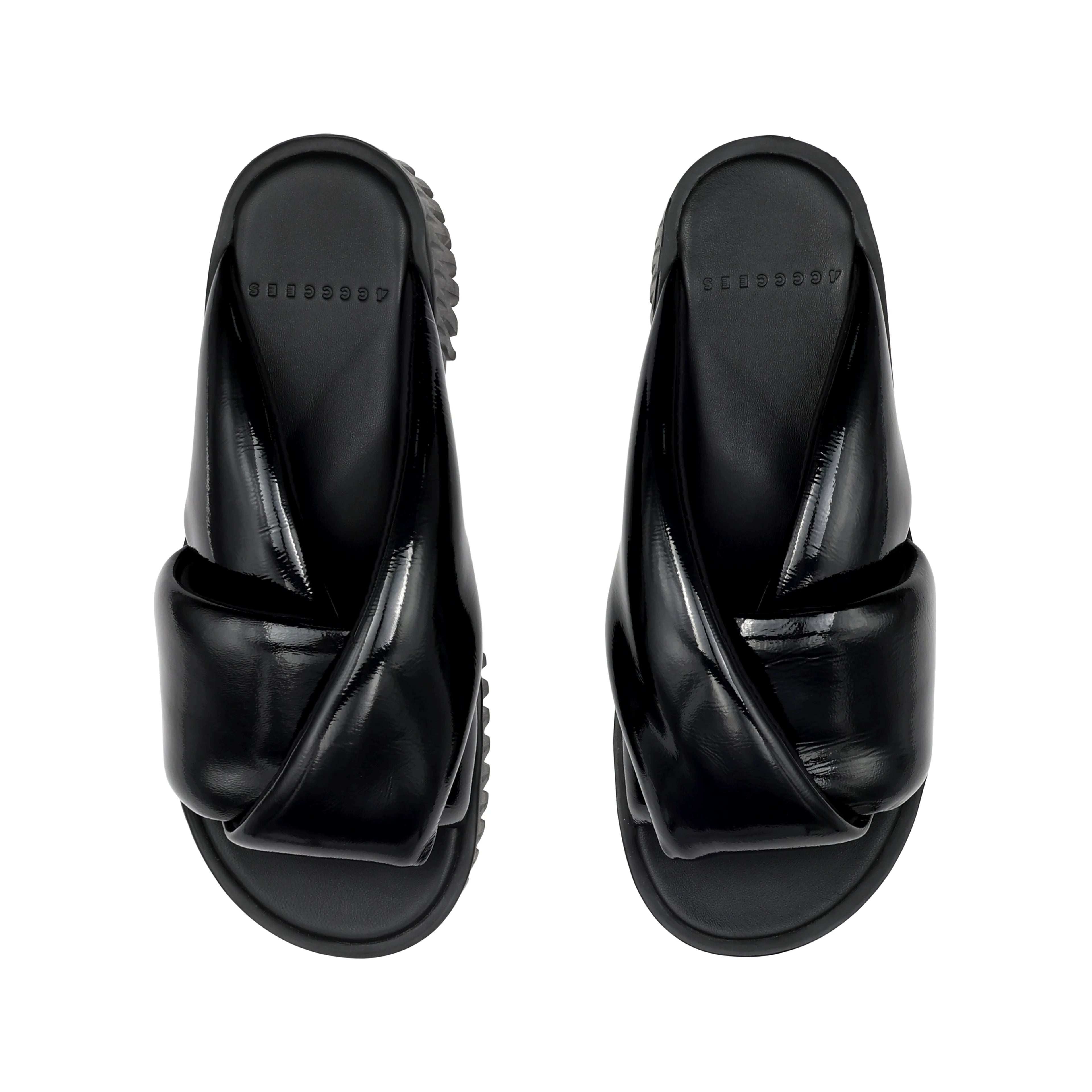 4CCCCEES PLIA ANDA Shadow: black sandals for women