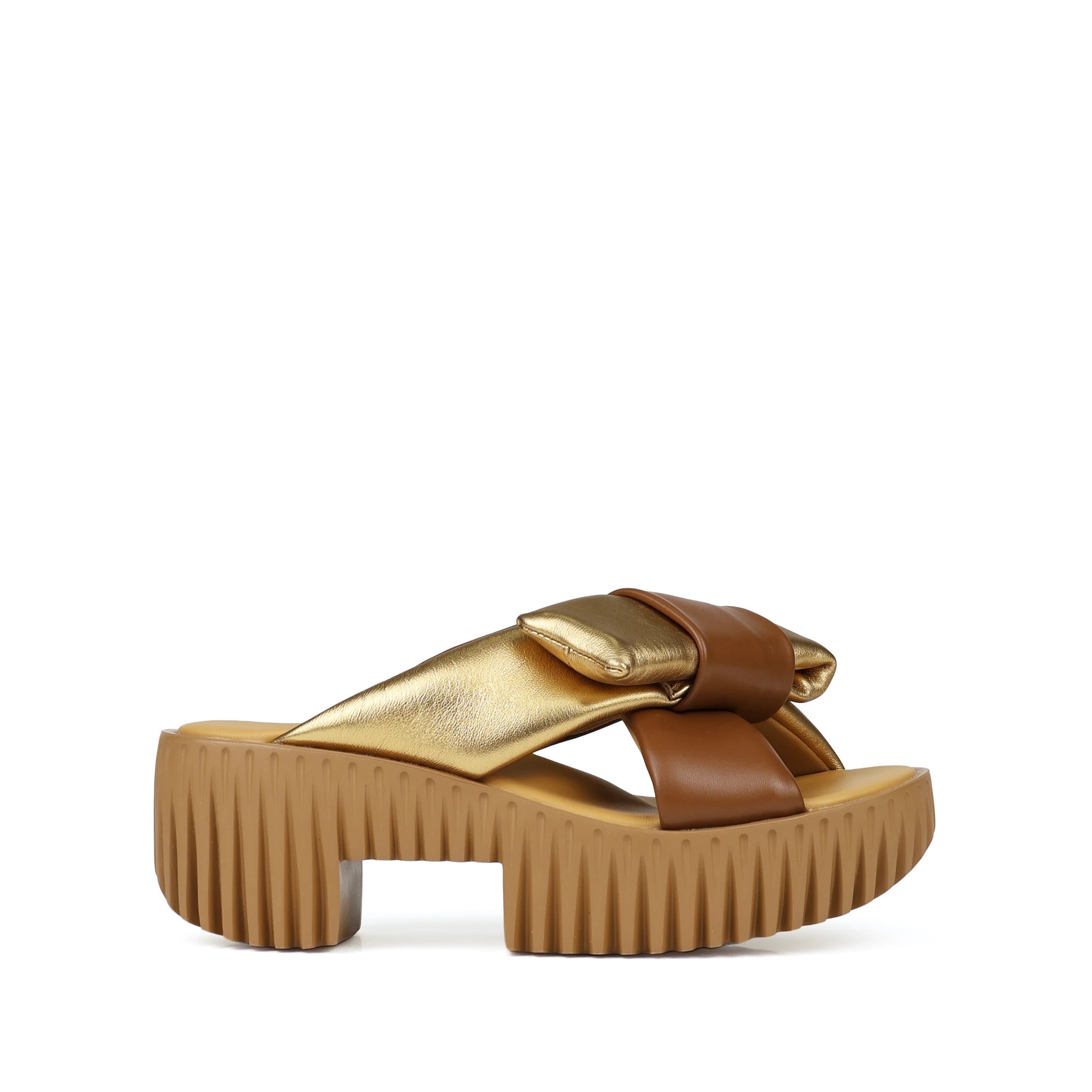 4CCCCEES PLIA BOW GOLD: gold sandals for women