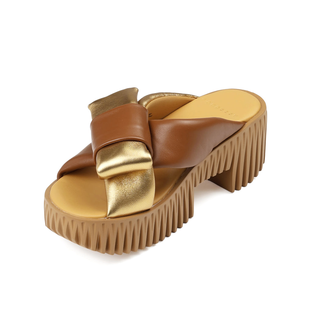 4CCCCEES PLIA BOW GOLD: goudkleurig sandalen voor dames