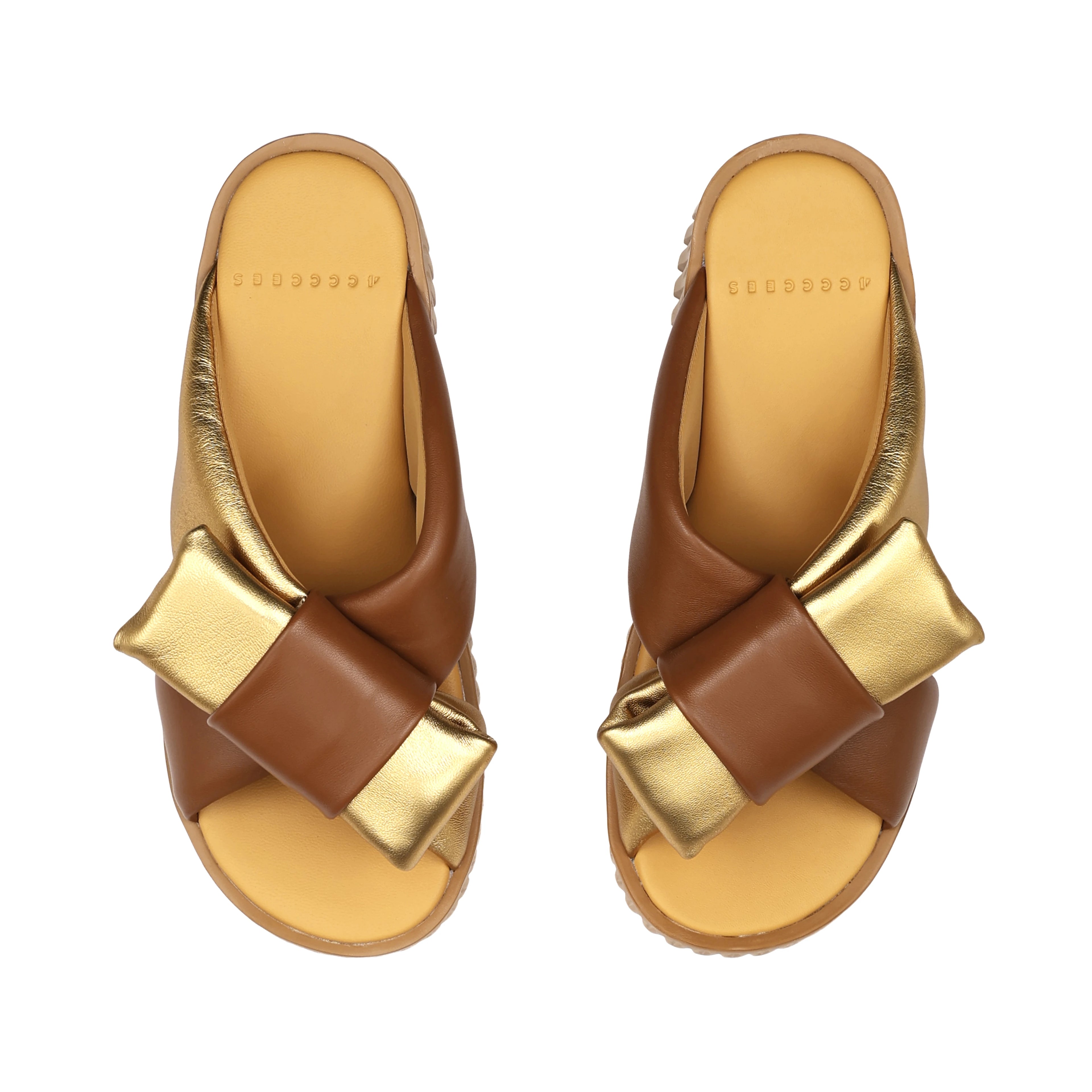 4CCCCEES PLIA BOW GOLD: gold sandals for women
