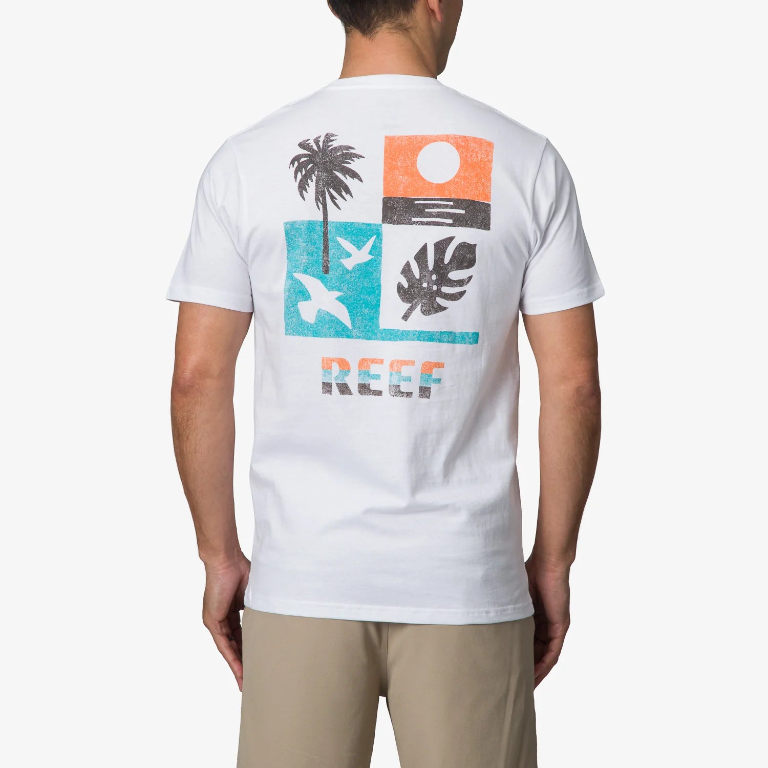 REEF Grandview SS TEE Bright White: white T-shirt for men