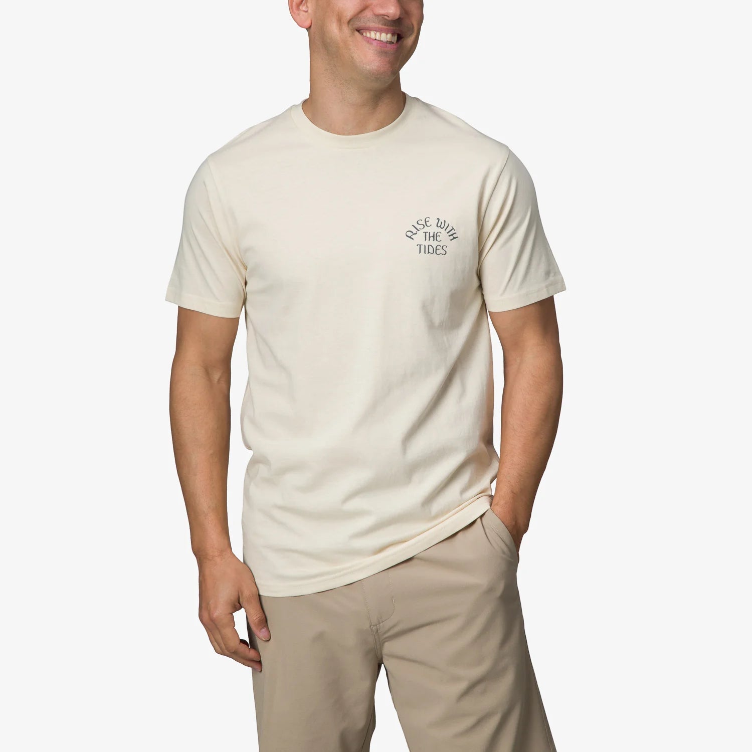 REEF Torreys SS Camiseta Almond: beige T-shirt for men