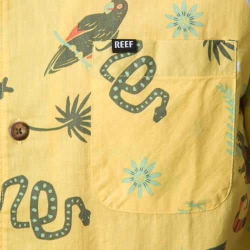 REEF ROY SS Woven CAMP Shirt Dusky Citron: amarillo koszula dla mężczyzn