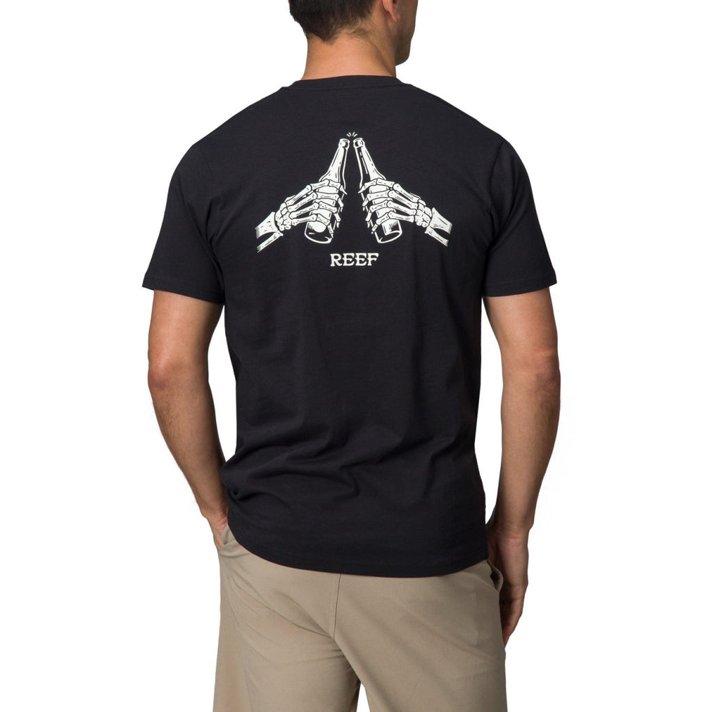 REEF Toast SS Camiseta Caviar: black T-shirt for men