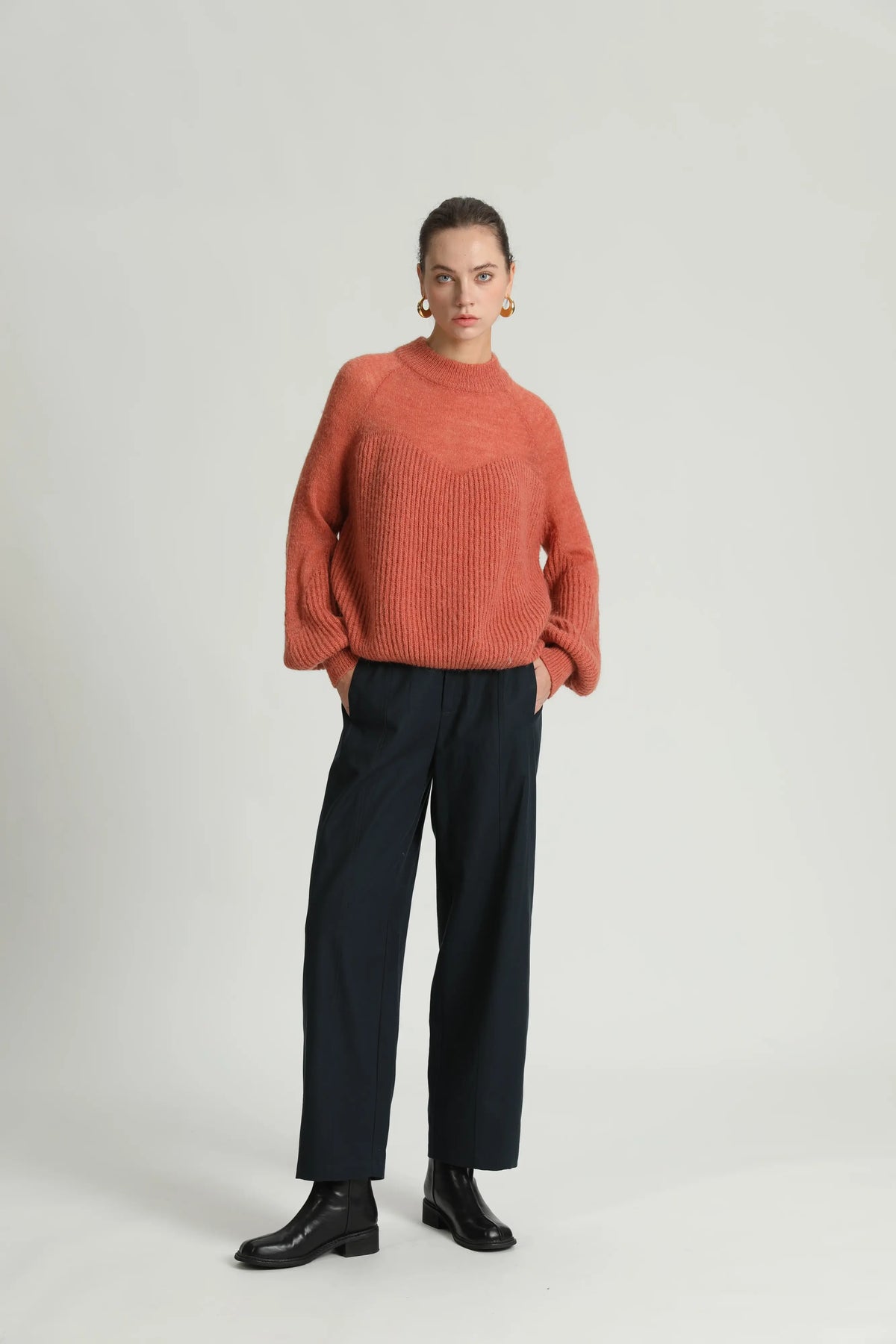 SEE U SOON Platon NAVY: blau pantalons per a dona