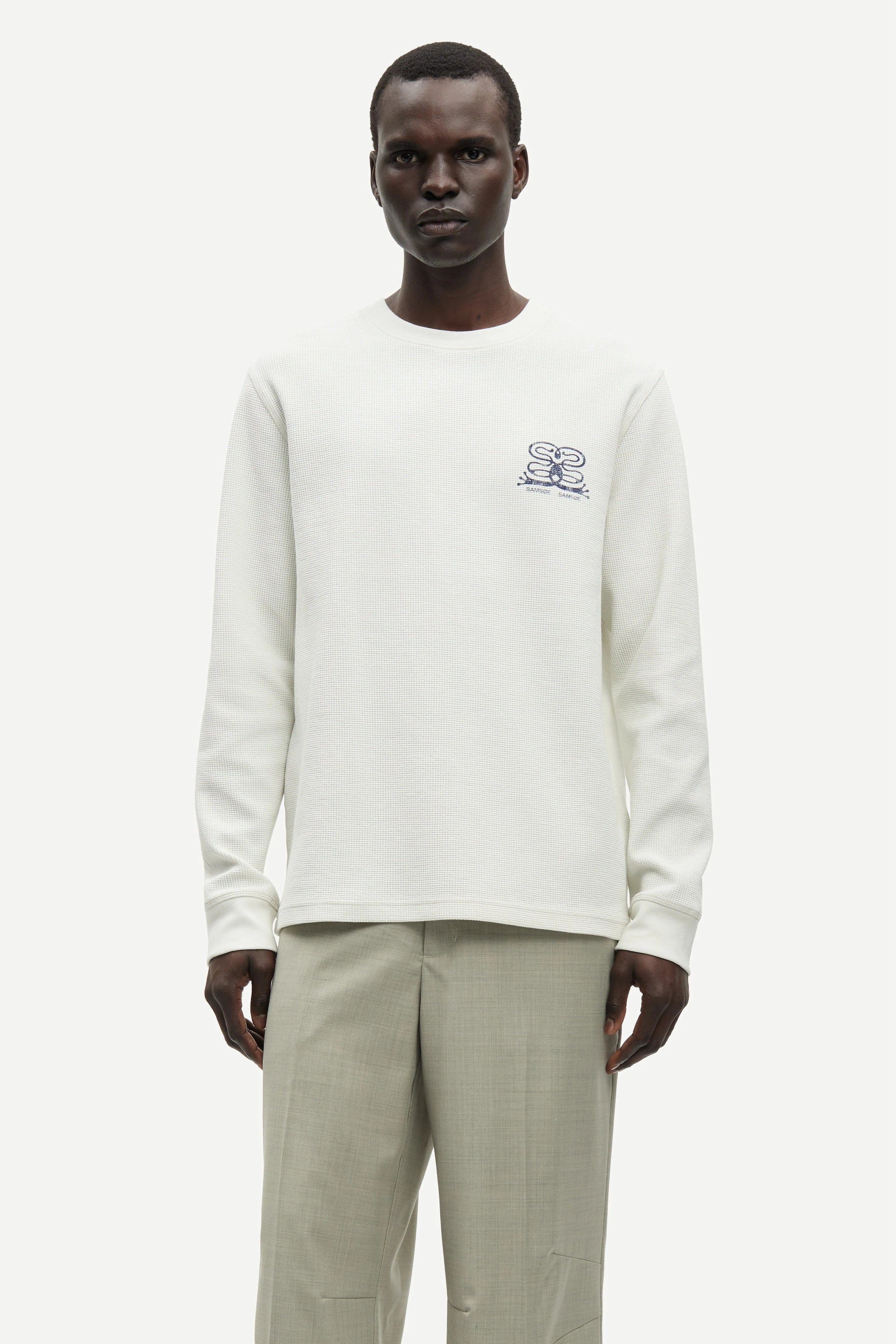 SAMSOE Safellow LS T-shirt: beige shirt for men
