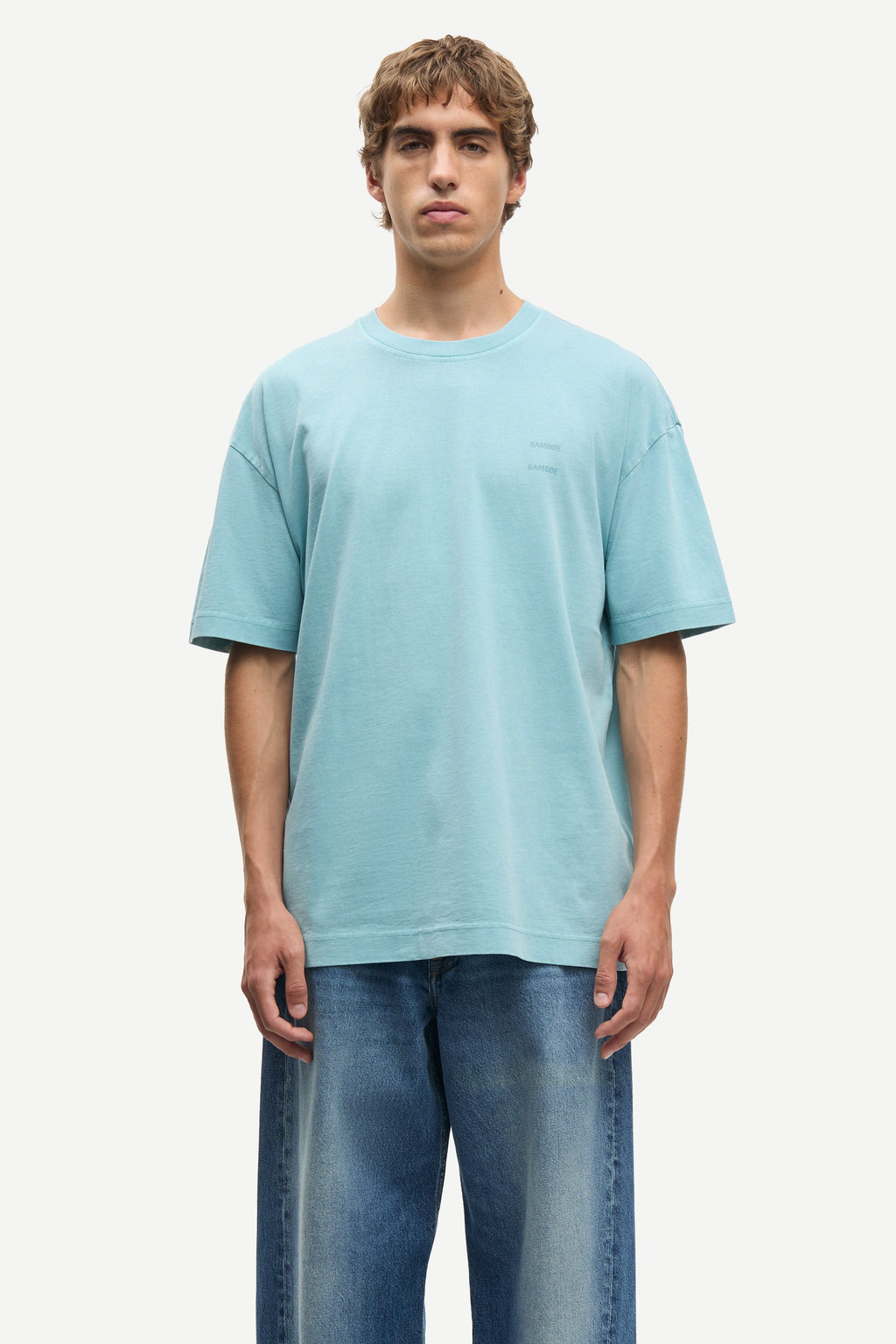 SAMSOE Sajoel 1548 Tourmaline: blauw T-shirt voor heren