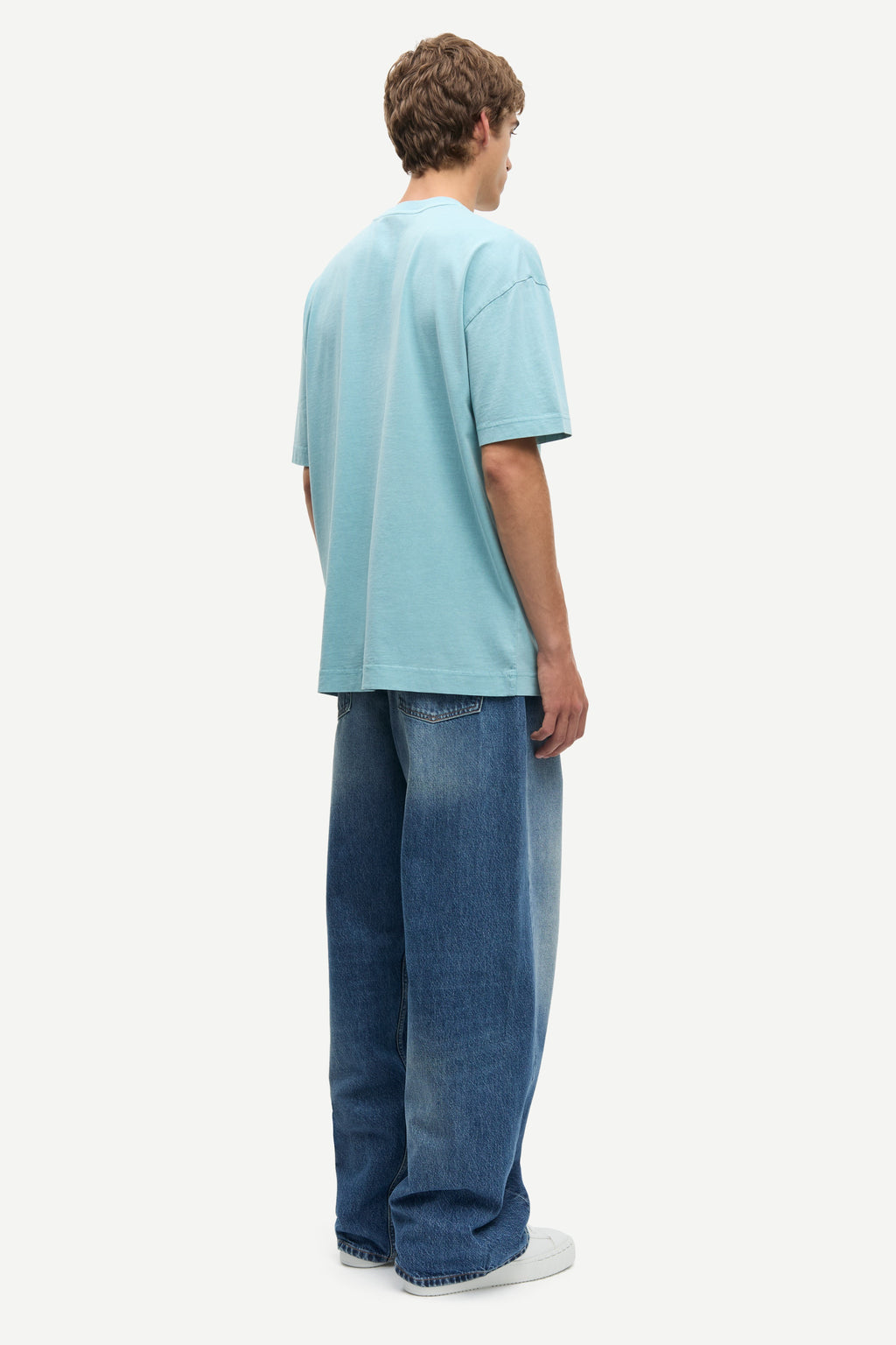 SAMSOE Sajoel 1548 Tourmaline: blauw T-shirt voor heren