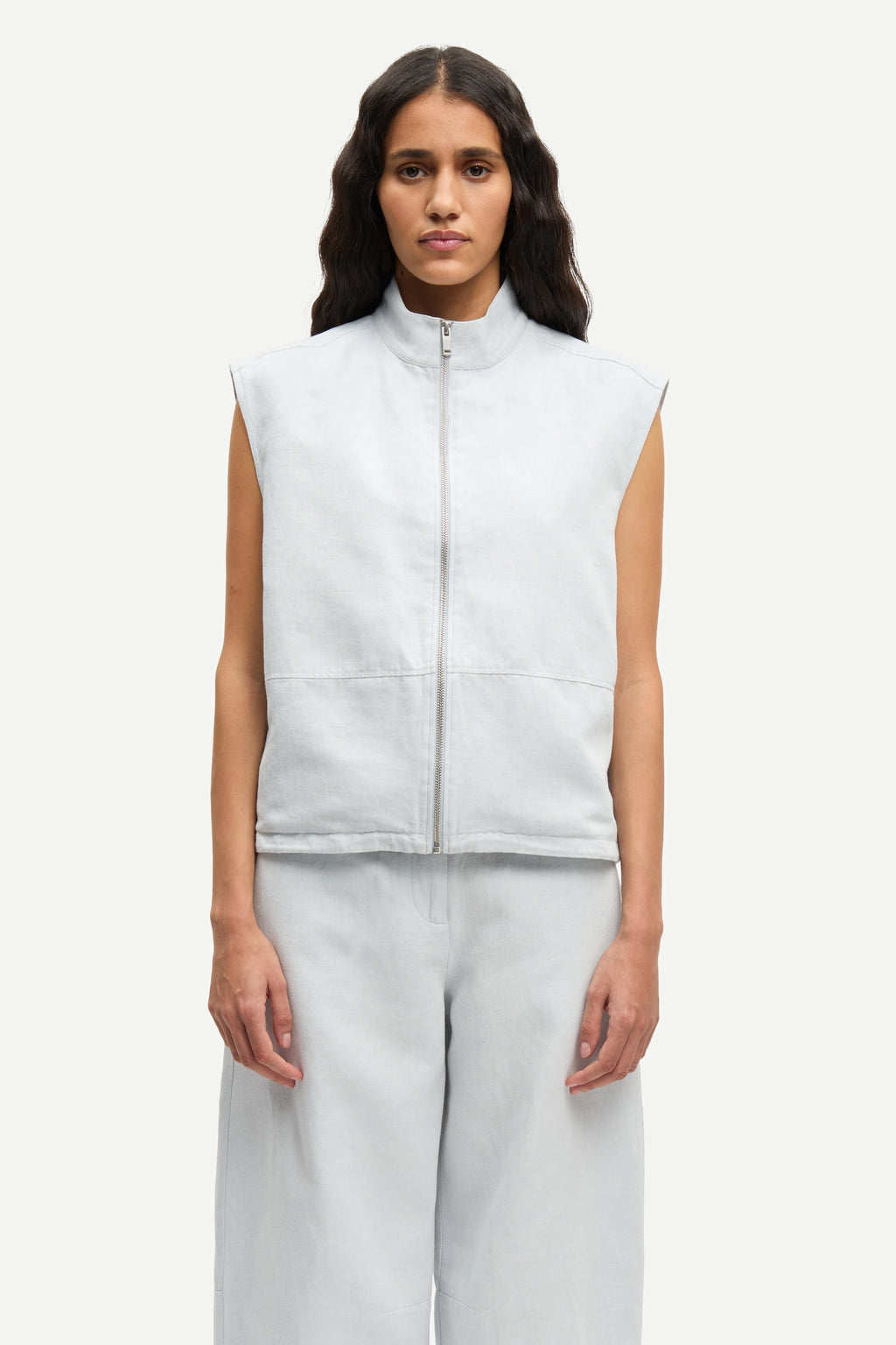 SAMSOE Sakaila VEST 15930 GRAY DAWN MEL: white jacket for women