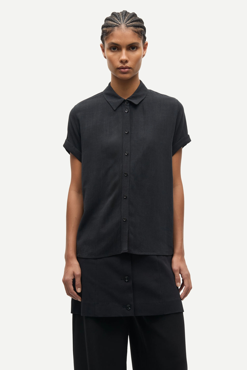 SAMSOE Samajana SS Shirt 1 Black: black camisas for women