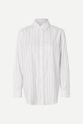 SAMSOE Salova Shirt White PIN Stripes: hvid skjorte til kvinder