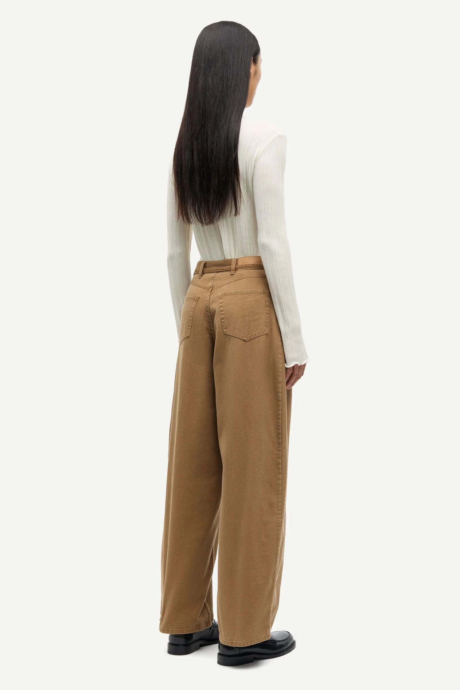 SAMSOE Saharper Trousers Washed Otter: بني بنطال للنساء
