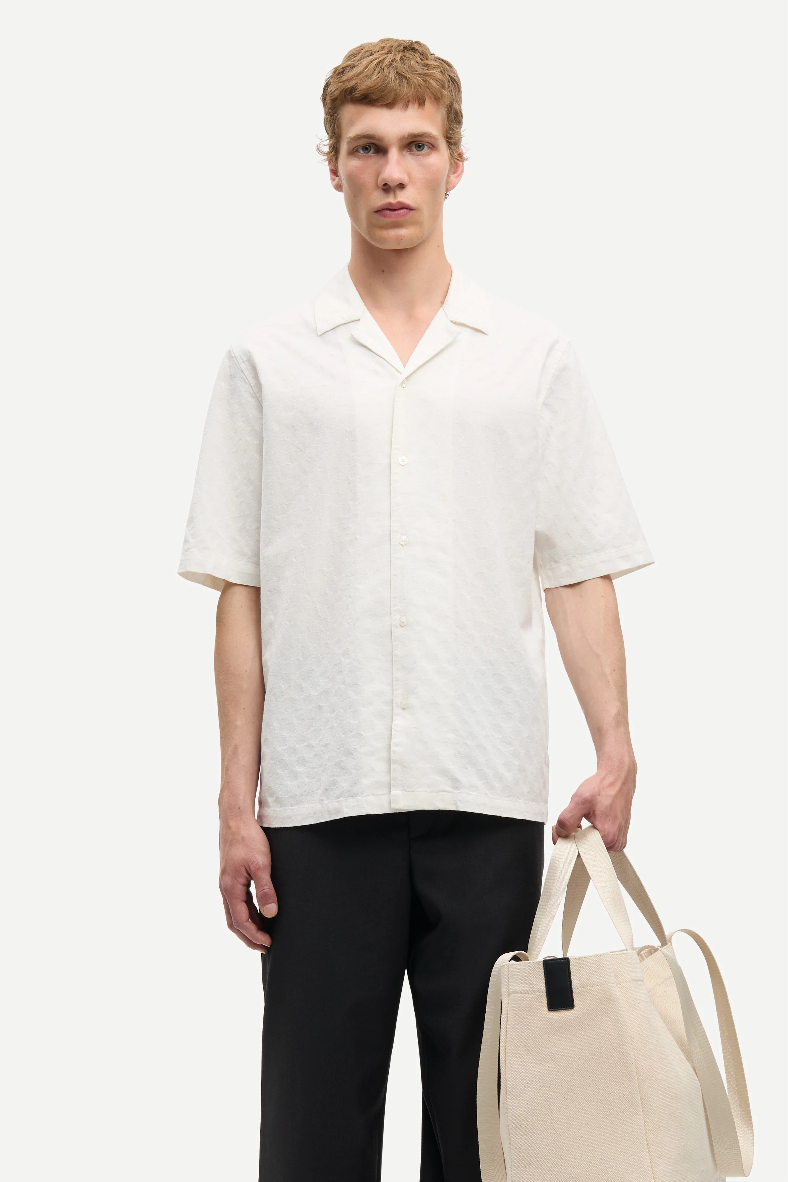 SAMSOE Saoscar AX Shirt 1A: white shirt for men