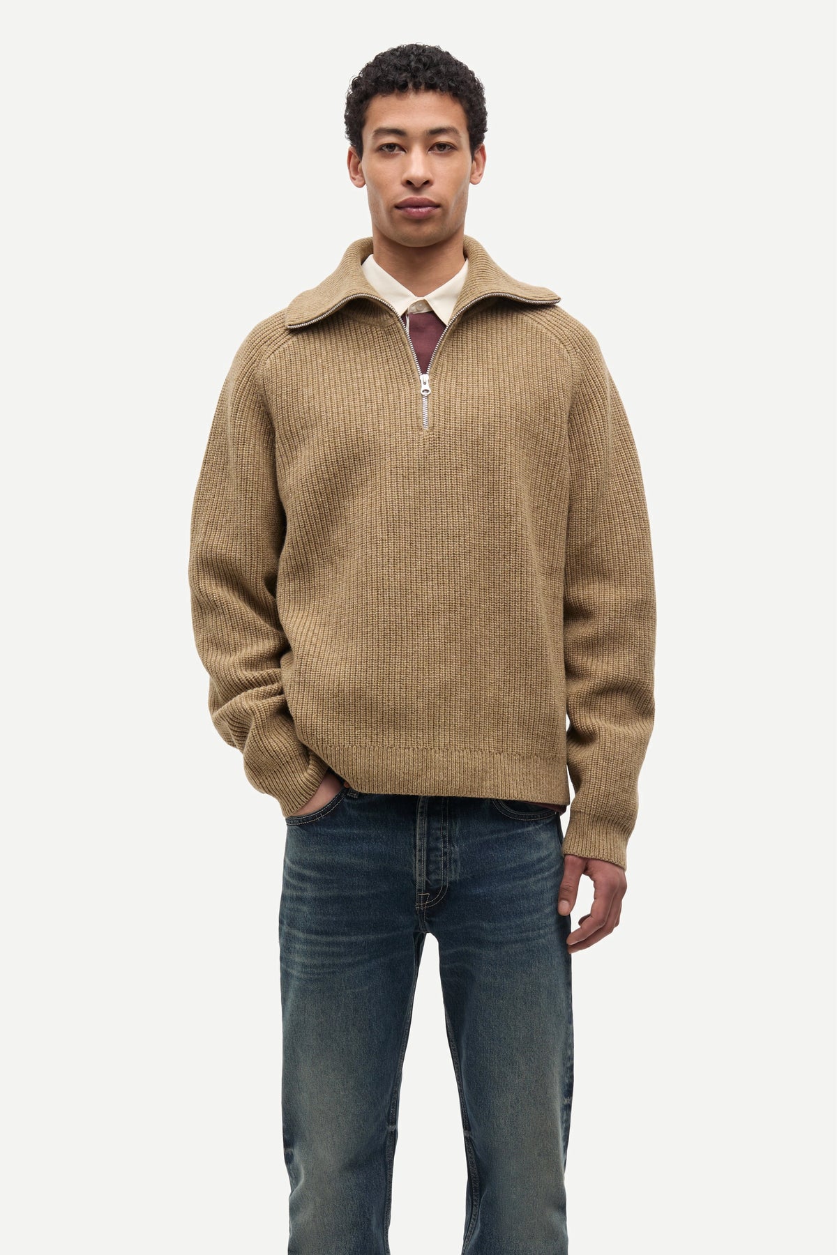 SAMSOE | JERSEYS | HOMBRE | SARICK LEAD GRAY | BEIGE