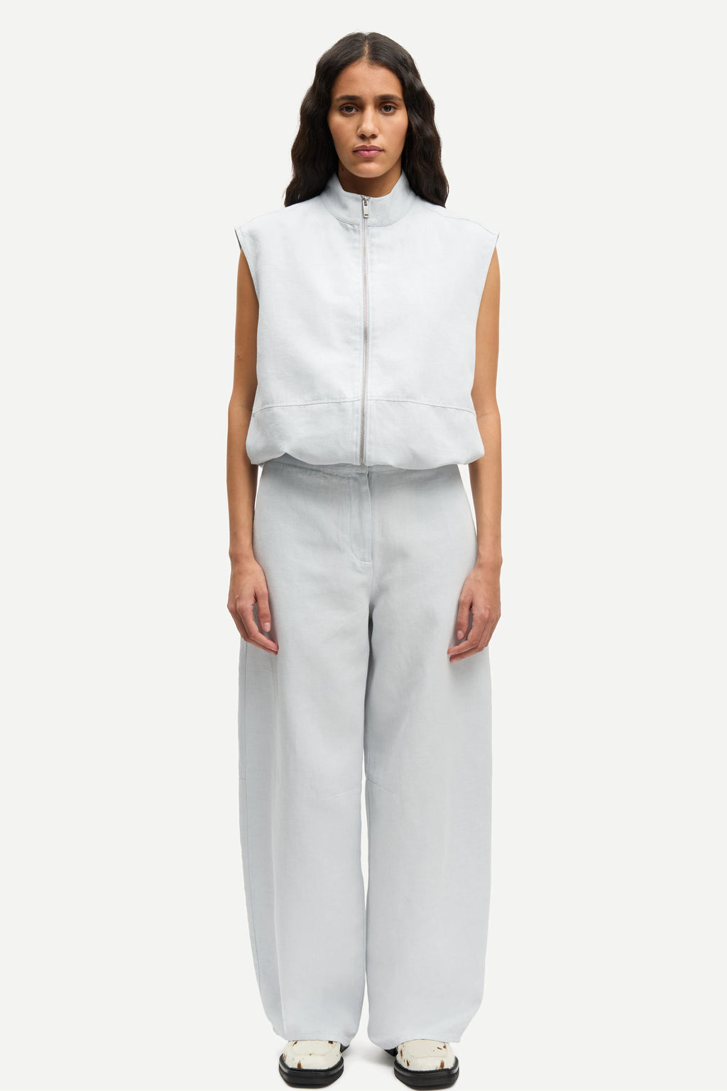 SAMSOE | PANTALONES | MUJER | SAROKO TROUSERS 159 GRAY DAWN MEL. | BLANCO