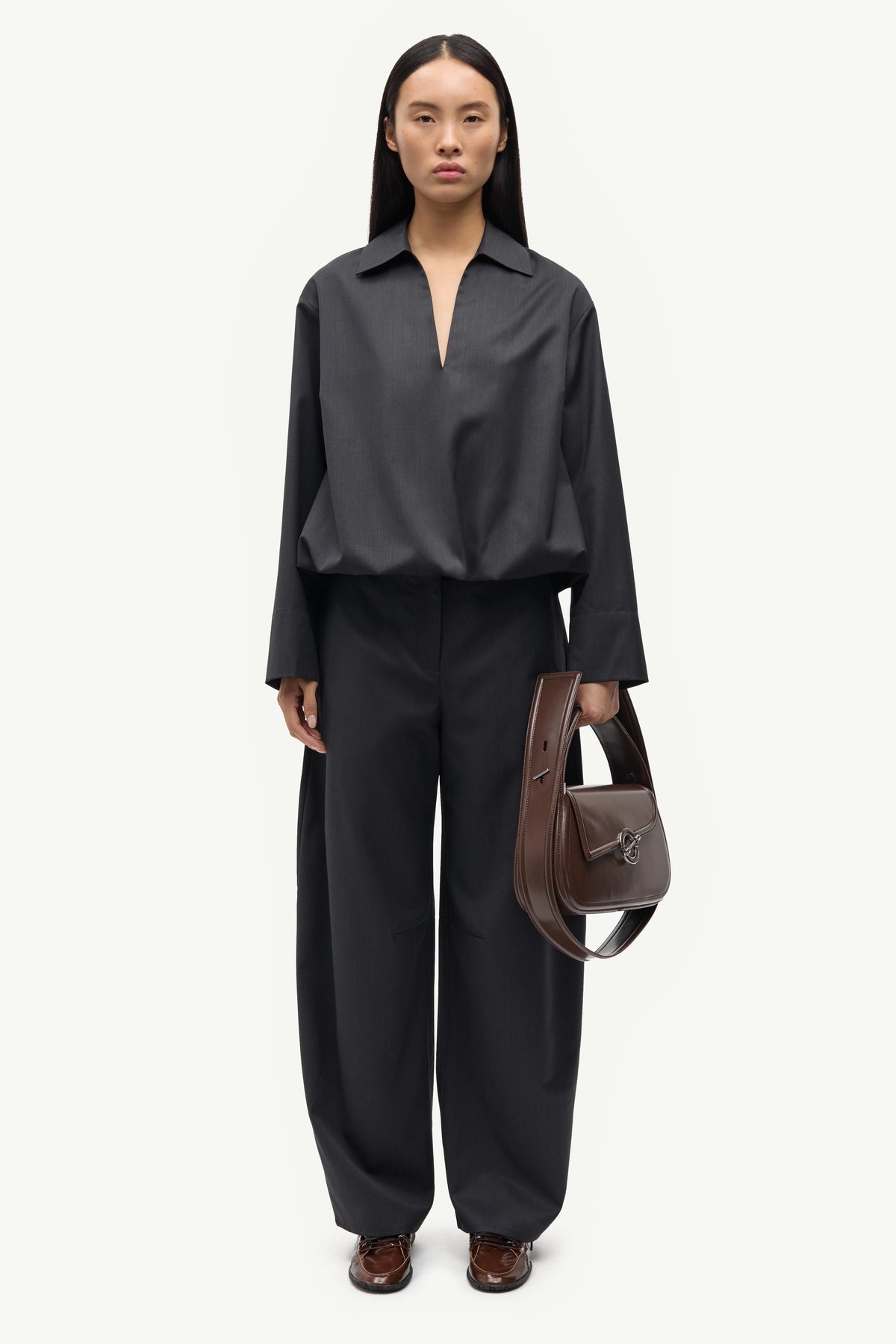 SAMSOE Saroko Black MEL: schwarz Hose für Damen