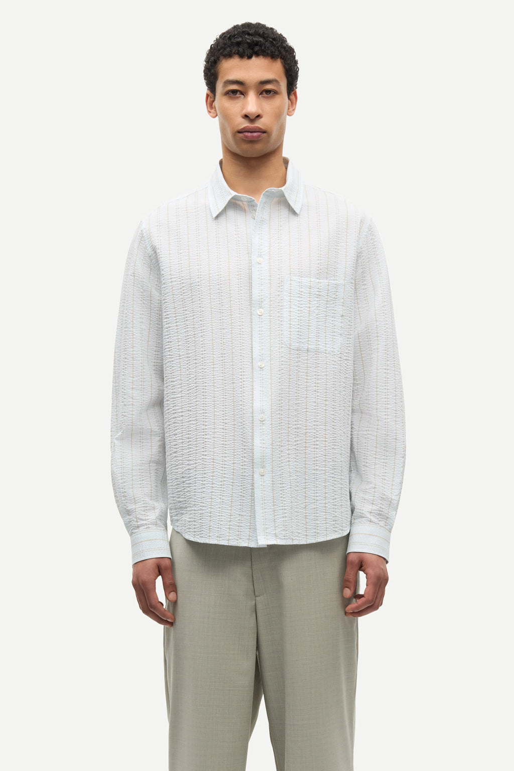SAMSOE Saryan J Shirt 155B: blue shirt for men