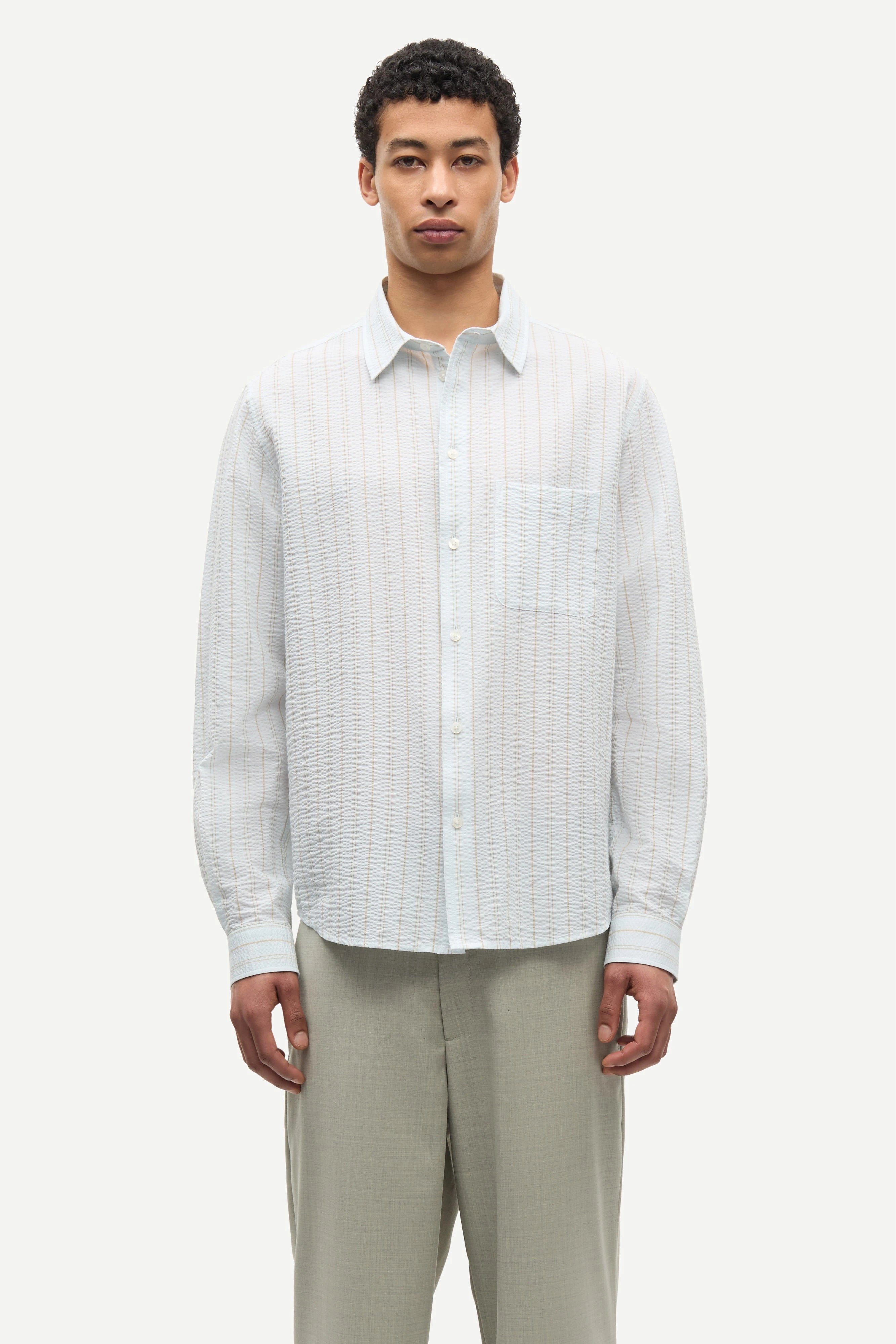 SAMSOE Saryan J Shirt 155B: blue shirt for men