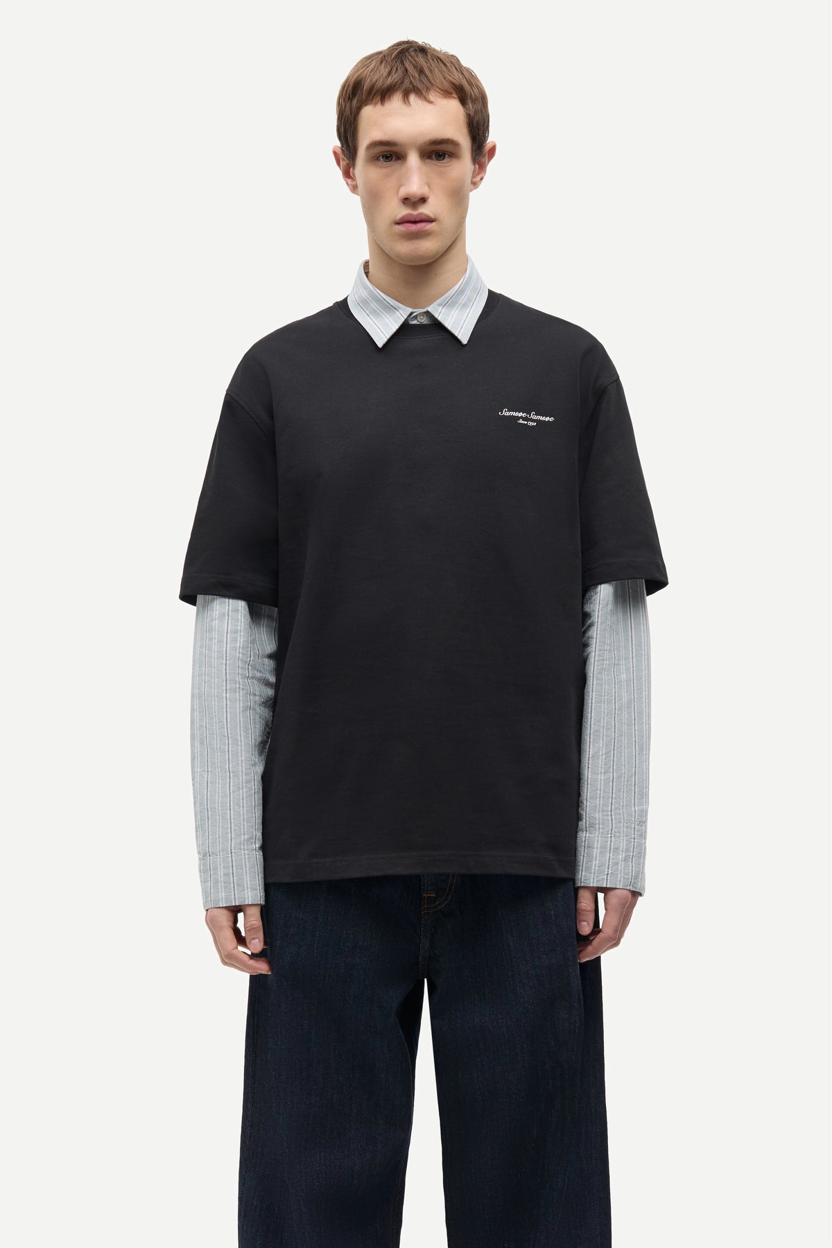 SAMSOE Sauni Black: sort T-shirt til mænd