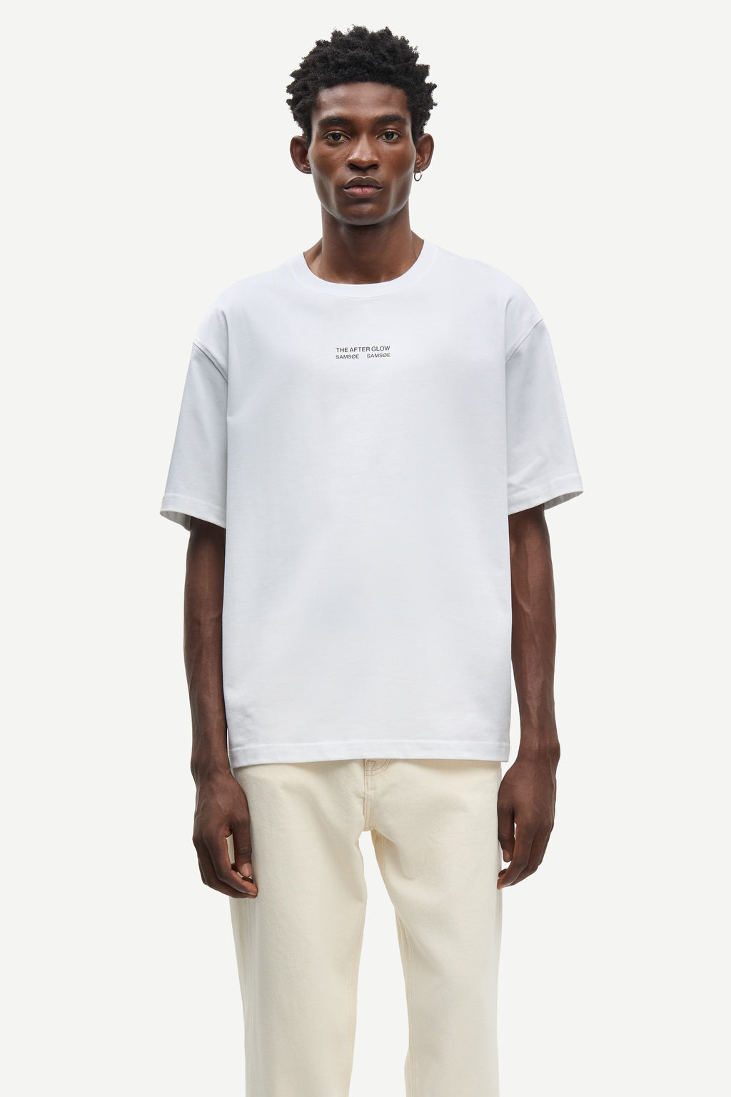 SAMSOE Sauni 11725 HAZY Fields: biały T-shirt dla mężczyzn