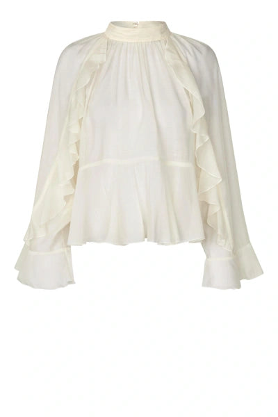 SECOND FEMALE NAJE Frill Blouse: white shirt for women