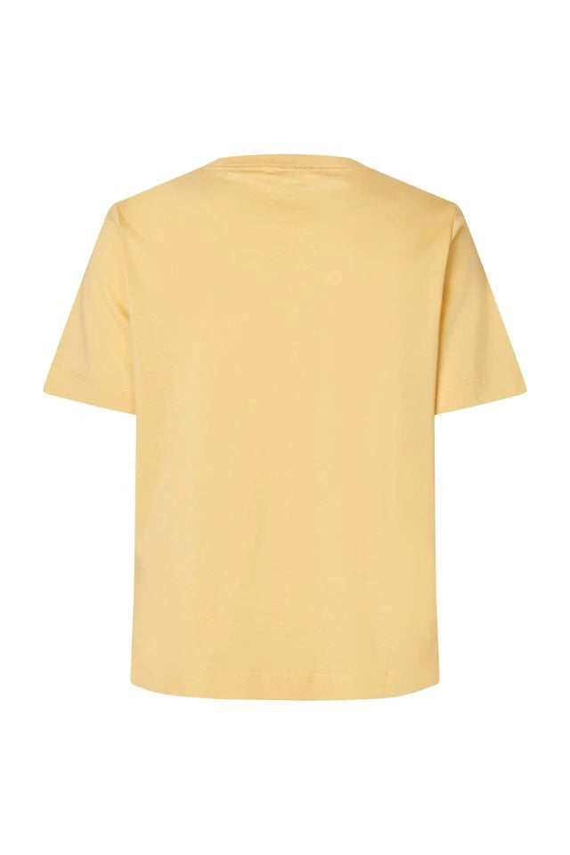 SAMSOE Sacamino SS T-shira Straw LOGO: amarillo T-shirt for women