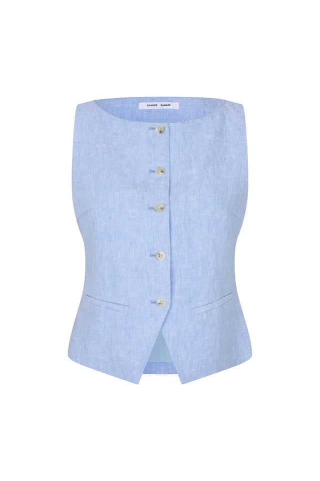 SAMSOE Saloves VEST 14329 BEL AIR BLUE MEL: blå jakke til kvinder