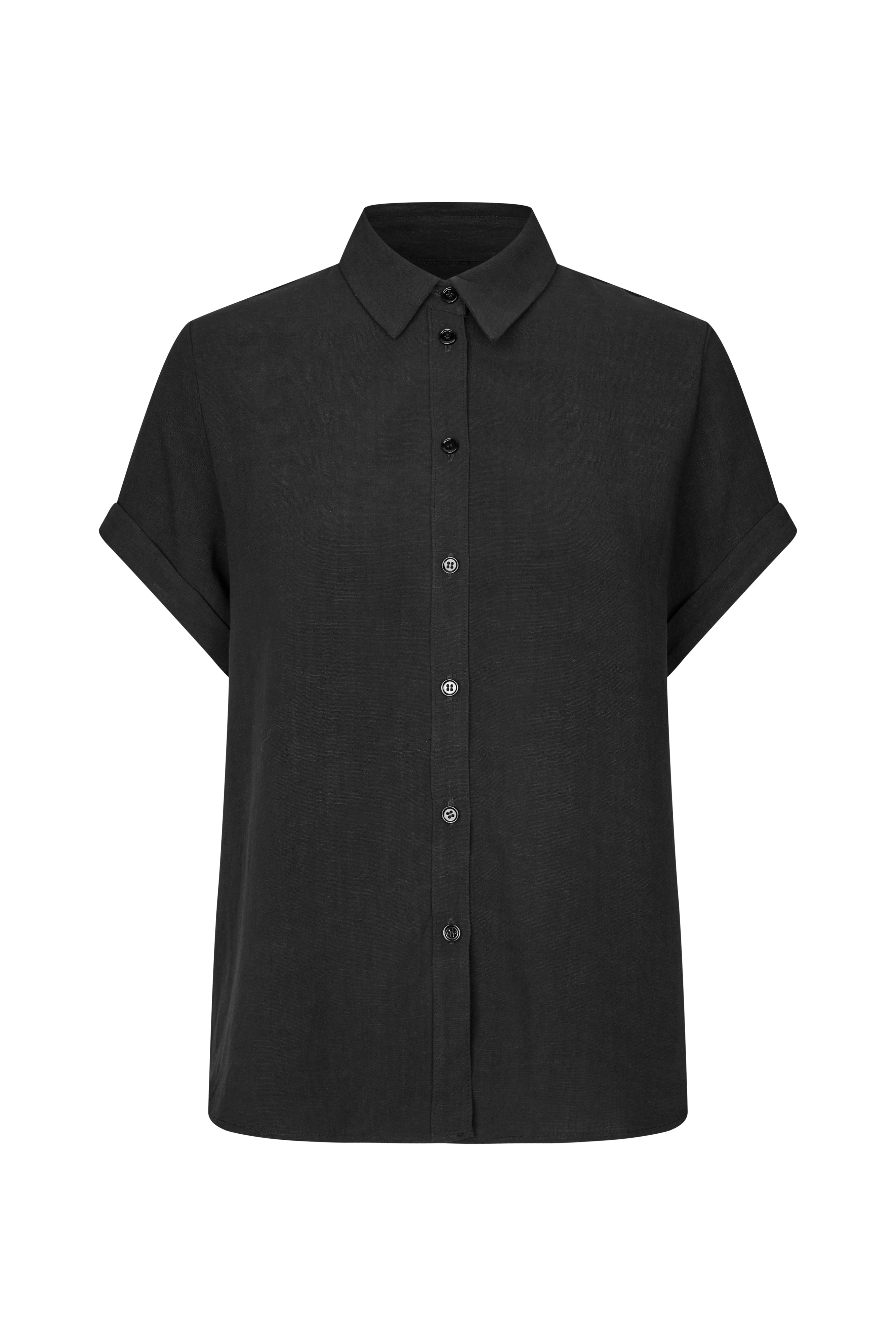 SAMSOE Samajana SS Shirt 1 Black: czarny camisas dla kobiet