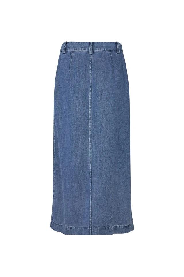 SAMSOE Satoves Skirt 15645 Medium Denim BLUE: blue skirt for women