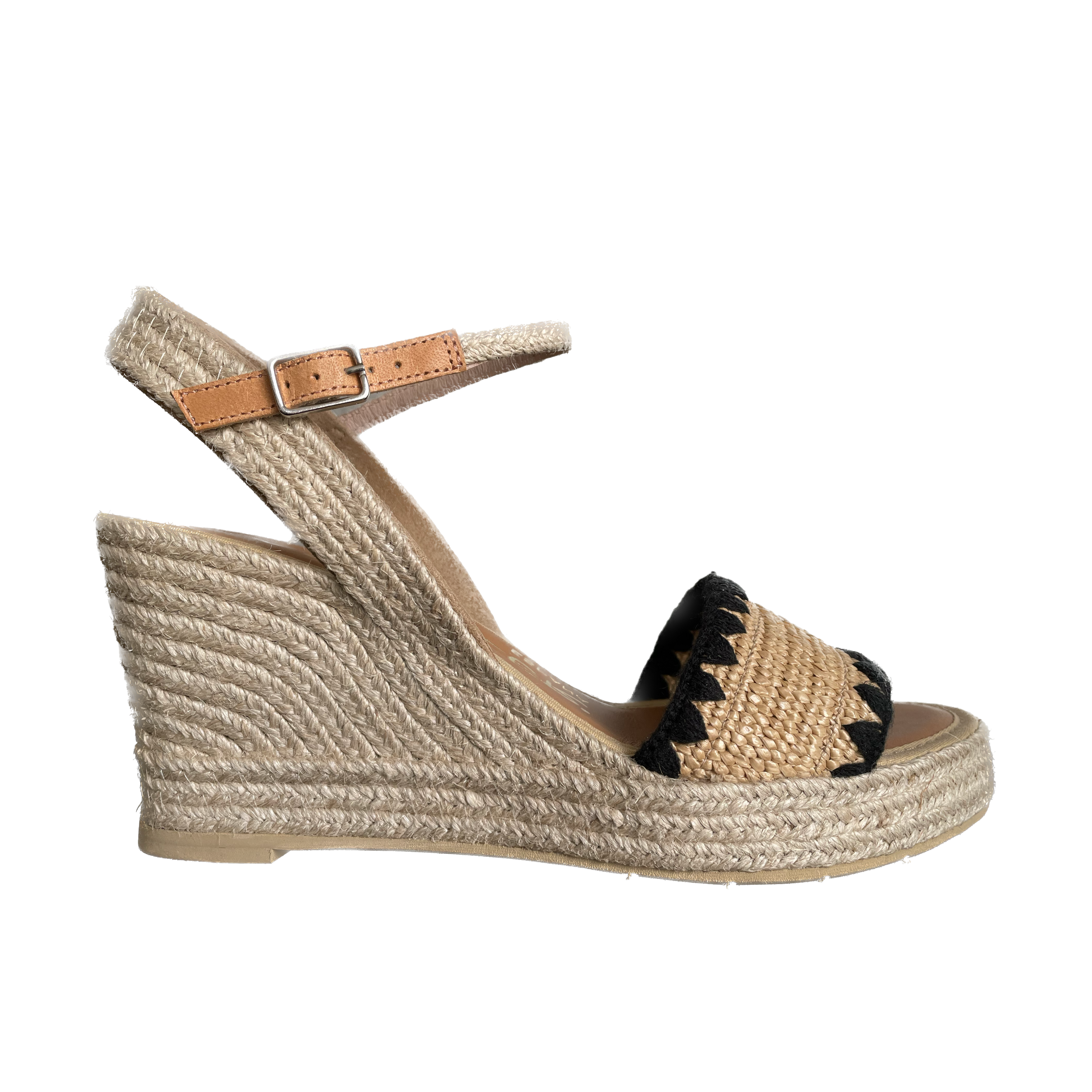 CASTELLER 887 Elastico Rafia con YUTE Natural: beige sandals for women