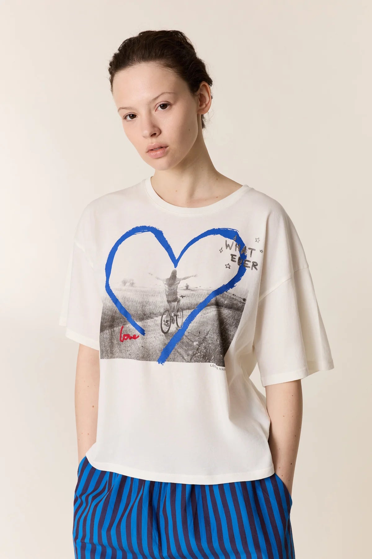 LEON & HARPER Titan JC05 BIKE OFF White: white T-shirt for women