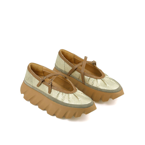 4CCCCEES TURA BOM GOLD: gold ballet flats for women
