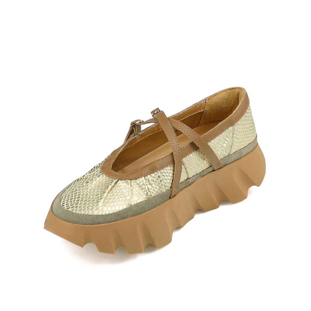 4CCCCEES TURA BOM GOLD: gold ballet flats for women