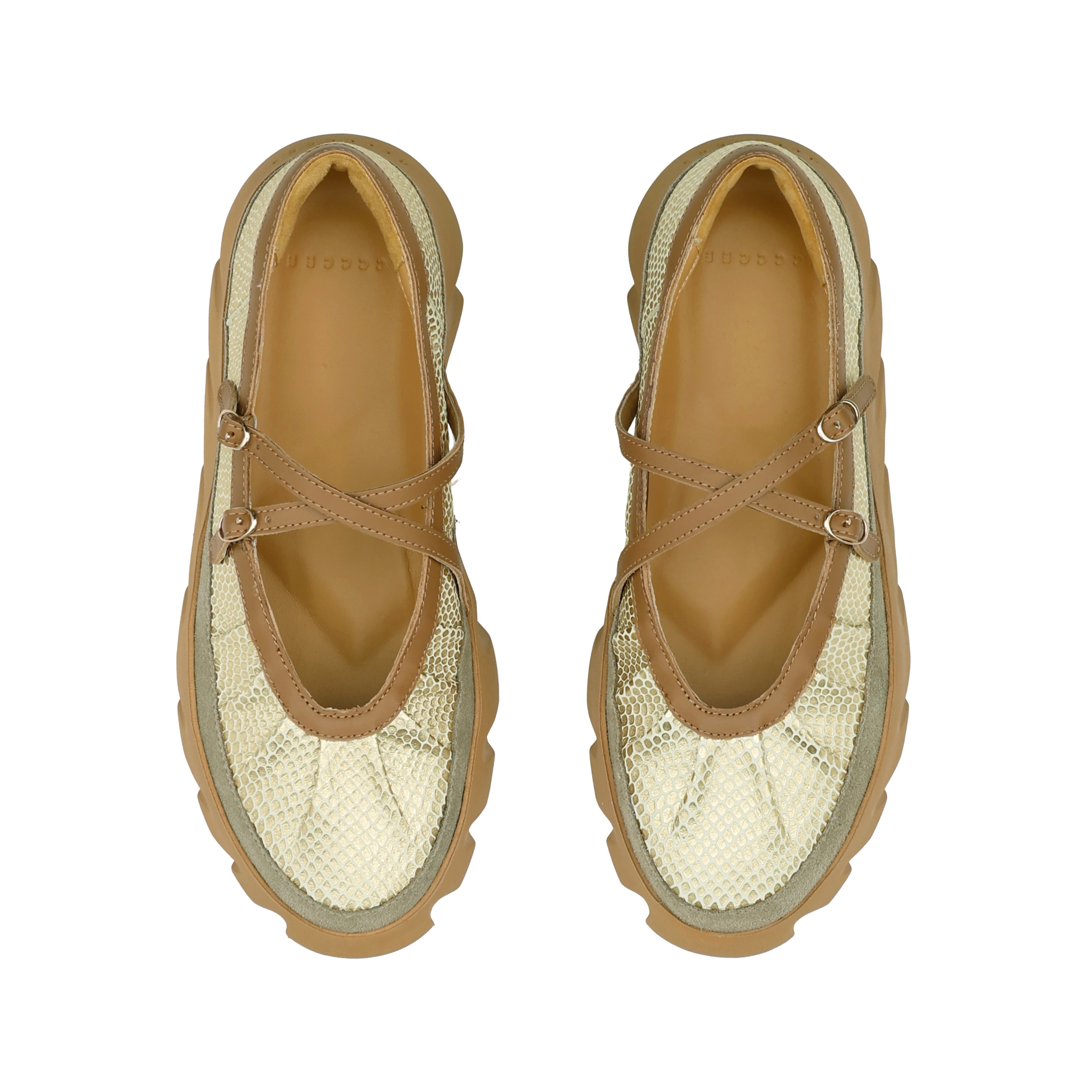 4CCCCEES TURA BOM GOLD: gold ballet flats for women
