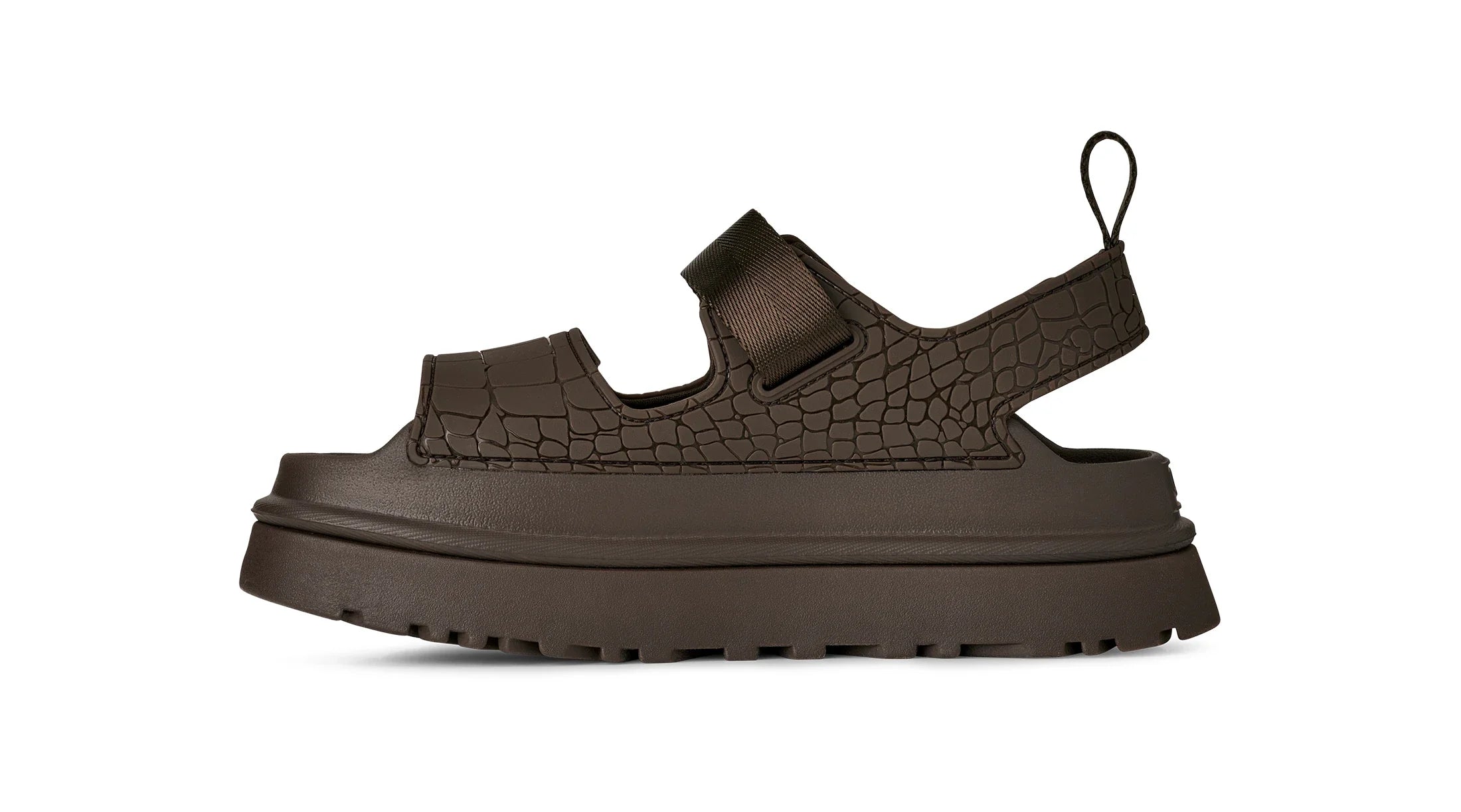 UGG W Goldenglow Embossed Dense Smoke: gris sandàlies per a dona