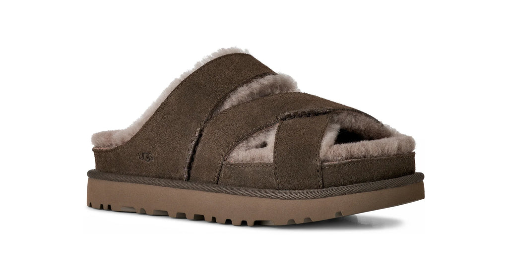 UGG W Greenport Cross Strap Slide Dense Smoke: серый сабо для женщин