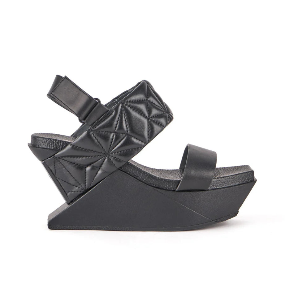 UNITED NUDE Delta Wedge Puffy Black: black sandals for women