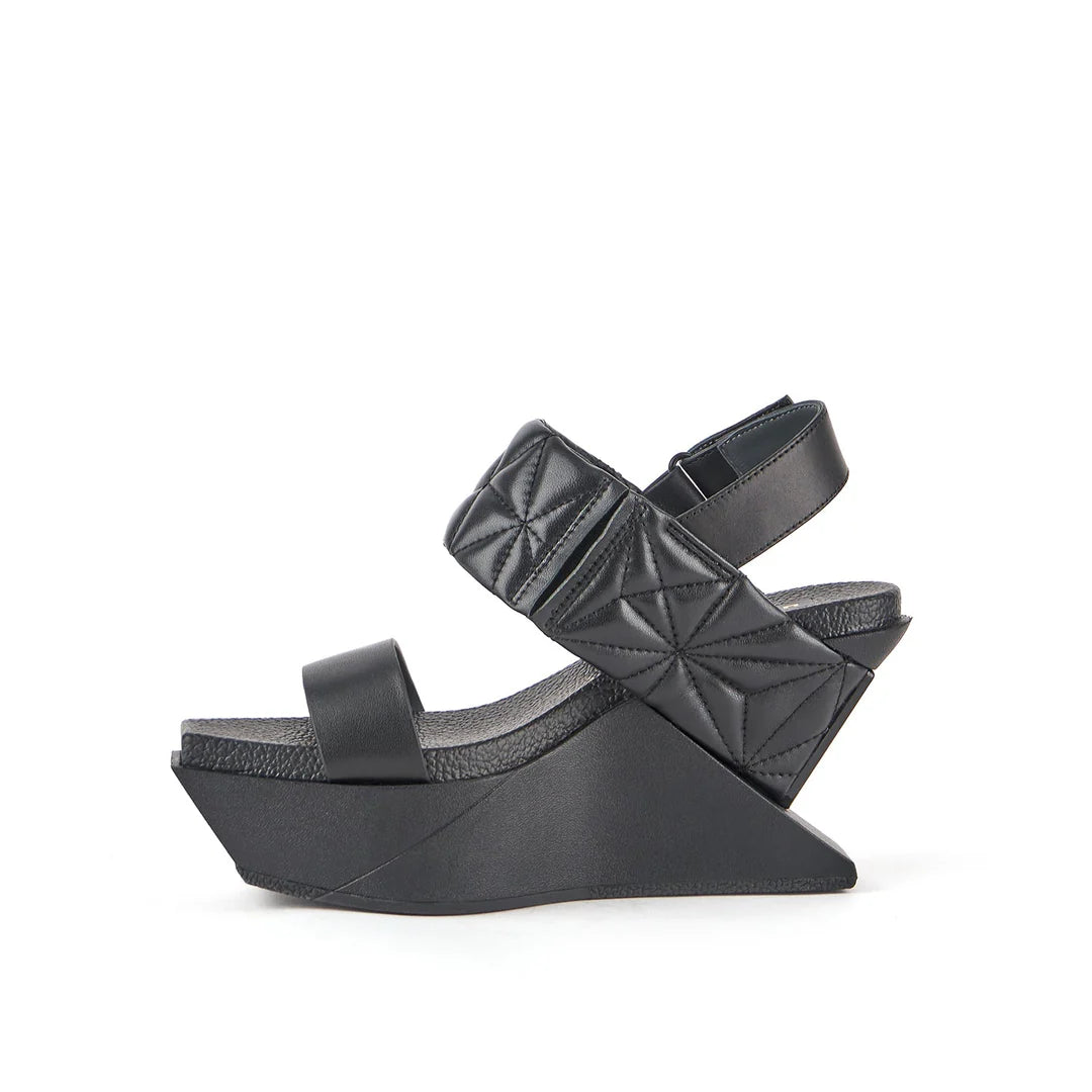UNITED NUDE Delta Wedge Puffy Black: black sandals for women