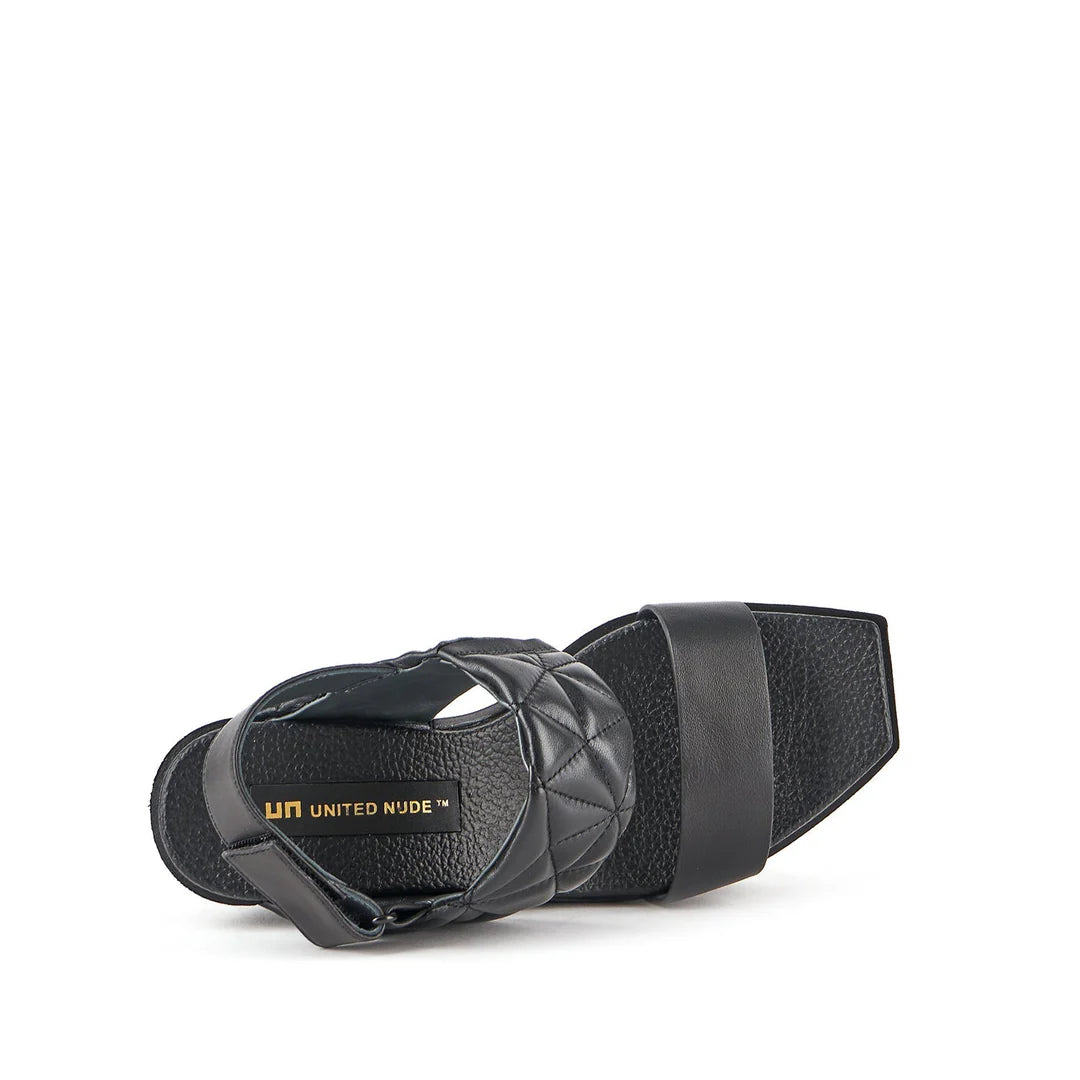 UNITED NUDE Delta Wedge Puffy Black: black sandals for women